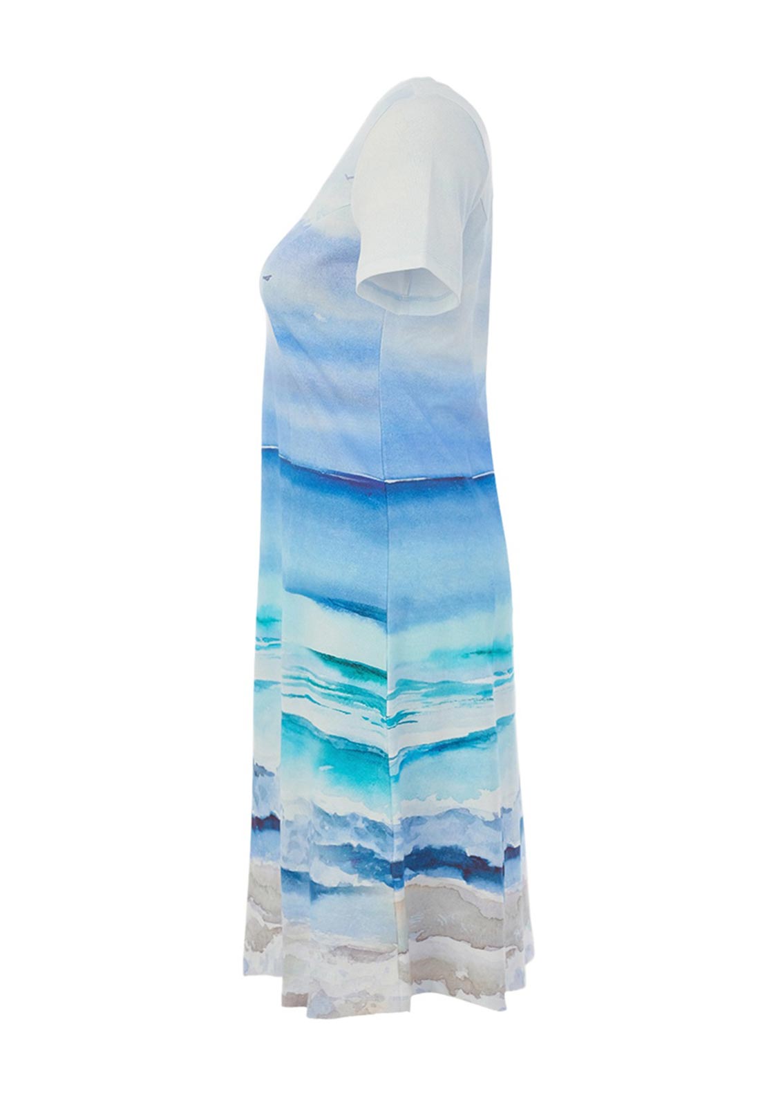 Dolcezza Casual Printed Pencil Dress, Blue Multi