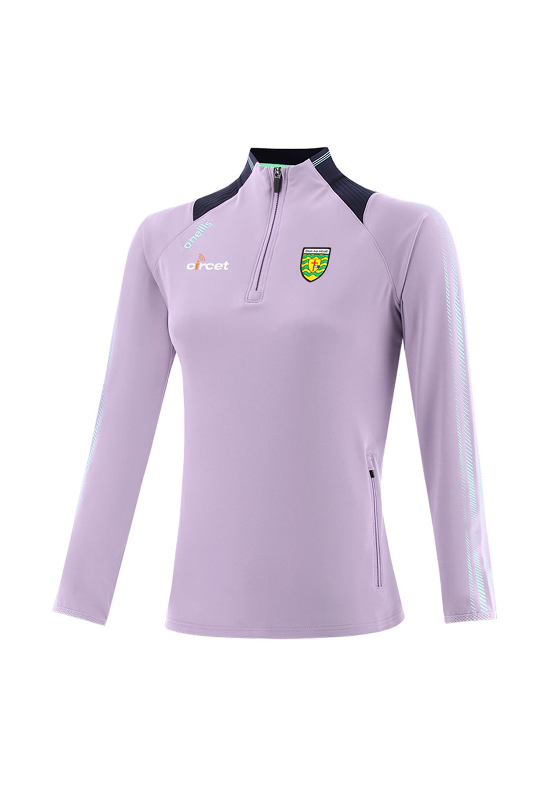 O’Neills Girls Donegal GAA Dynamo Half Zip Top, Lavender Multi