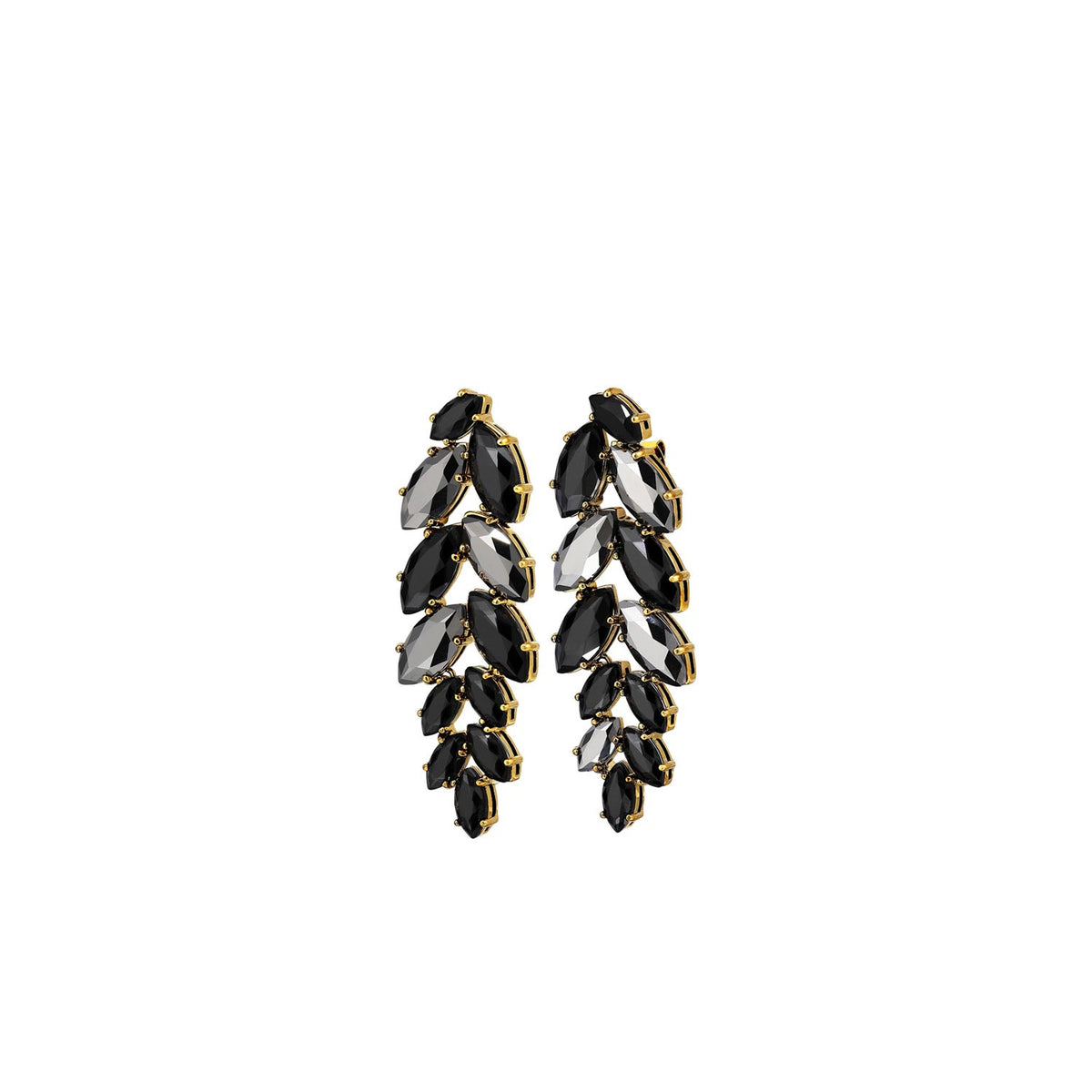 Dyrberg/Kern Banyan Leaf Earrings, Gold & Black