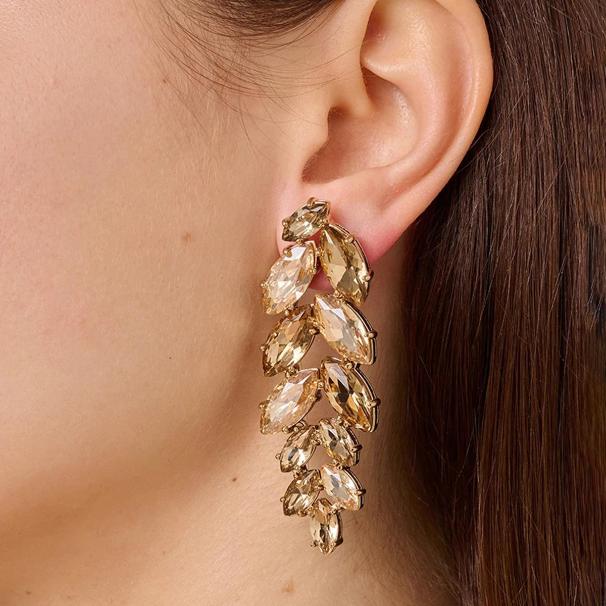 Dyrberg/Kern Banyan Leaf Earrings, Gold