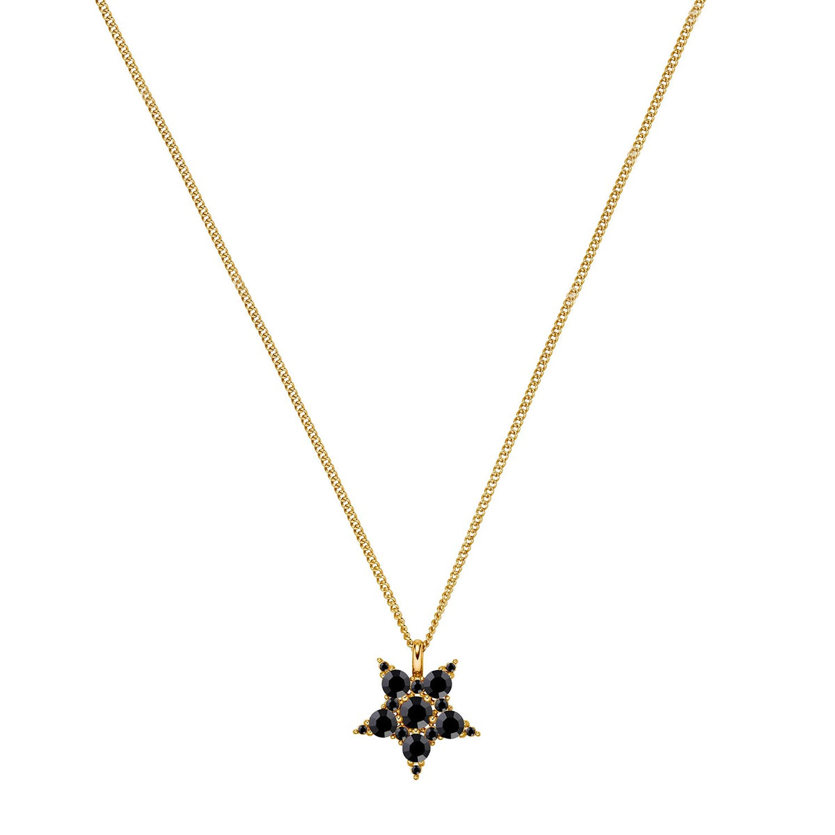 Dyrberg/Kern Lyra Star Necklace, Gold & Black