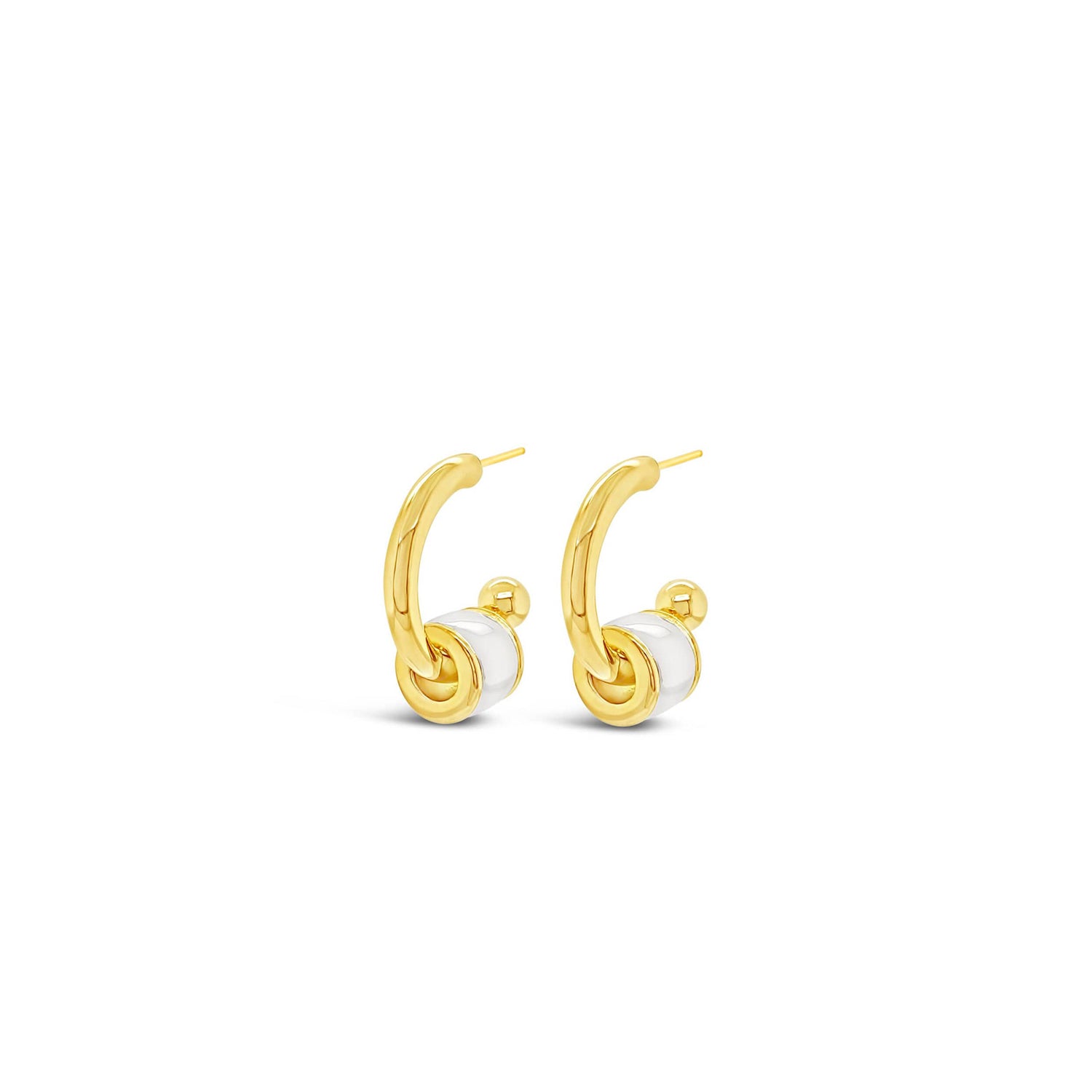 Absolute Two-Tone Semi Hoop Earrings, Gold - McElhinneys