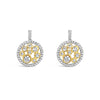 Absolute Two-Tone Cluster CZ Drop Earrings, Silver & Gold