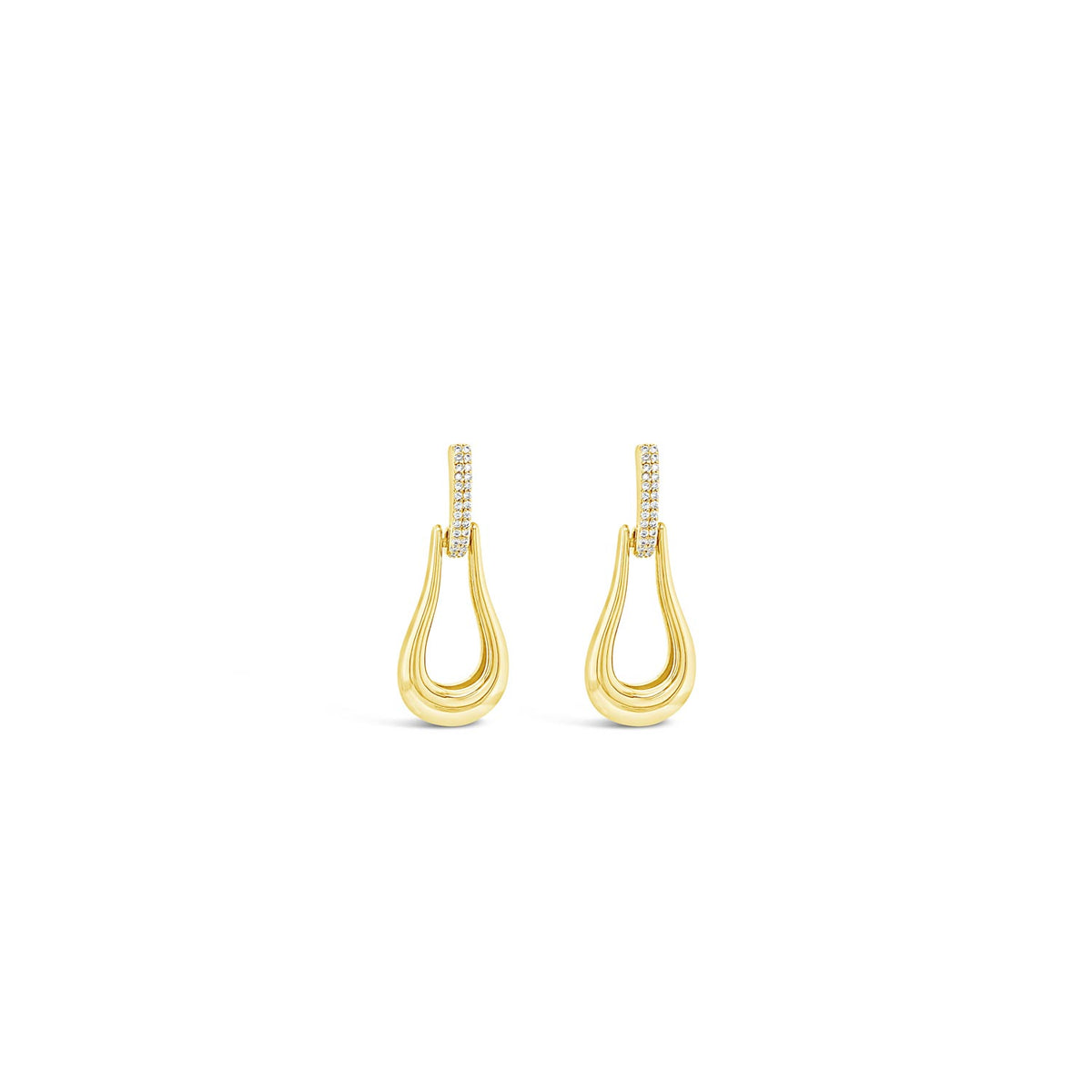 Absolute Pavé Accent Teardrop Earrings, Gold