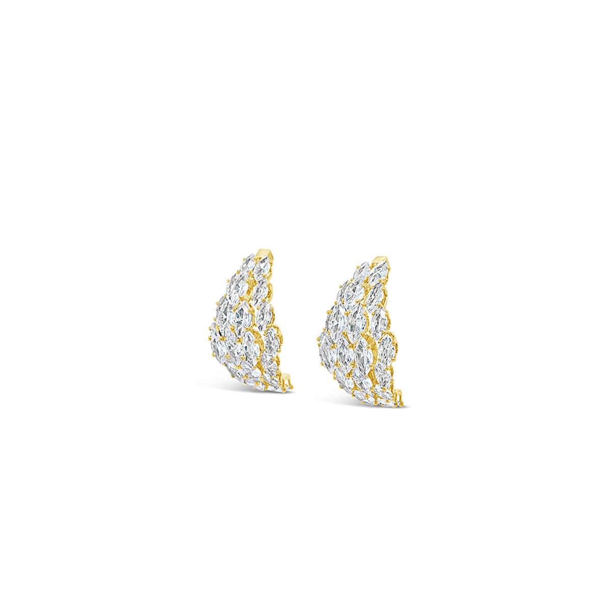 Absolute CZ Cluster Earrings, Gold