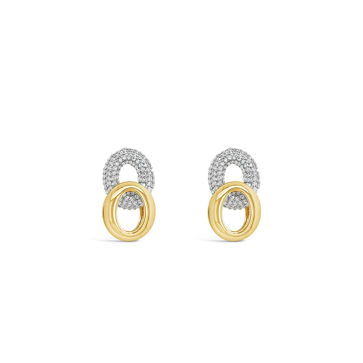 Absolute Pavé Interlock Circles Earrings, Gold