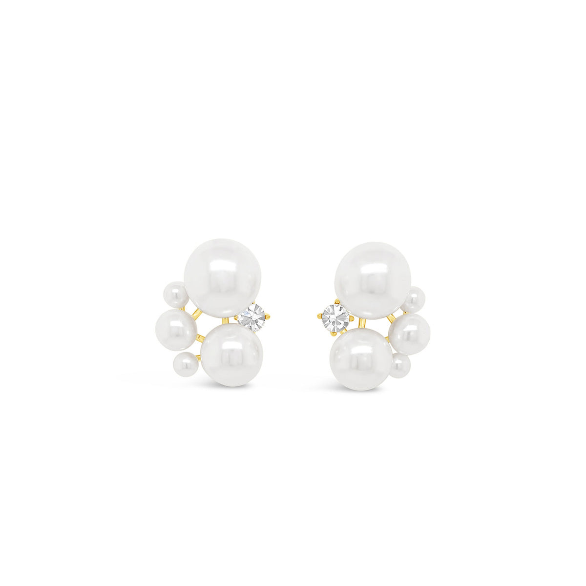 Absolute Pearl Cluster Earrings, Gold