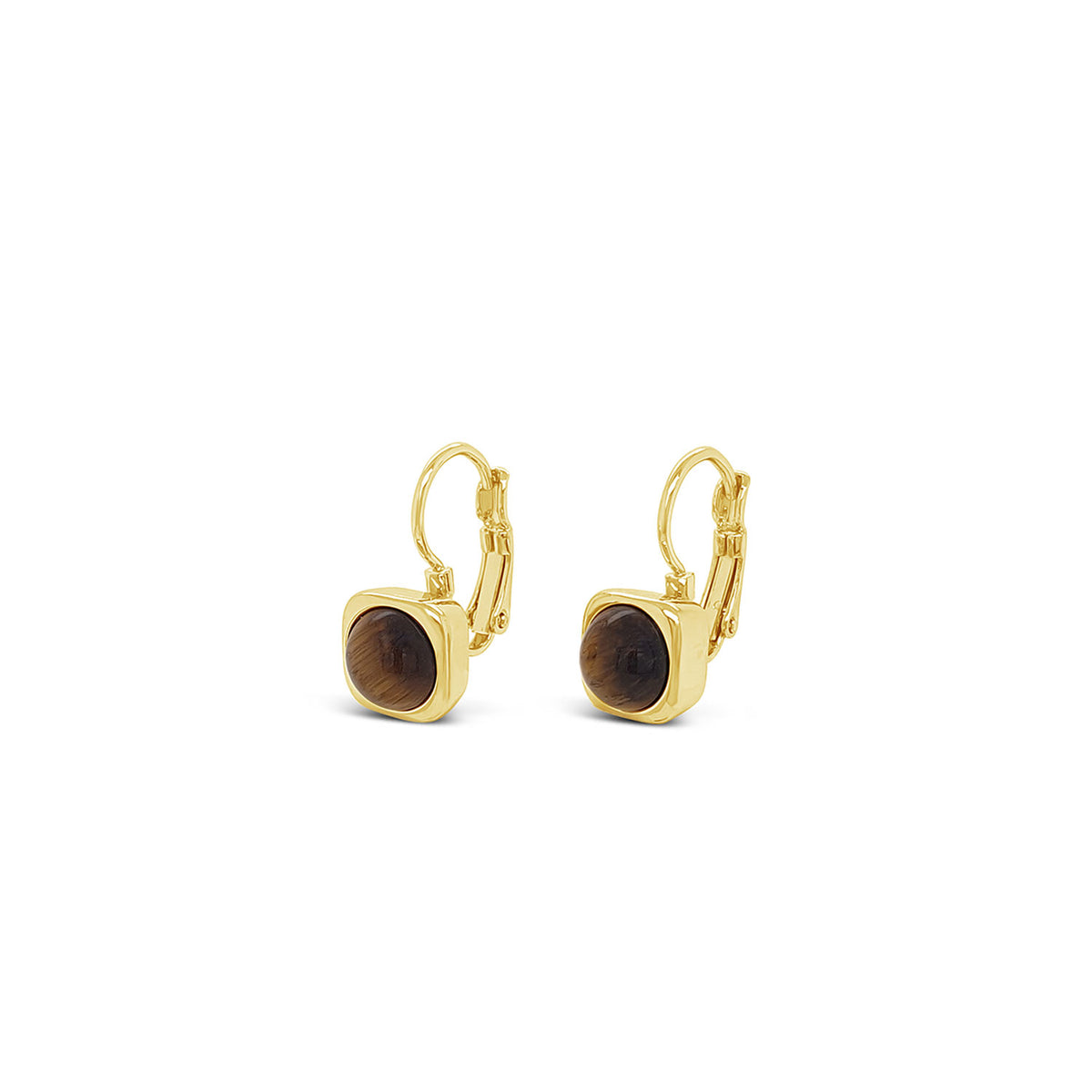 Absolute Tiger Eye Drop Earrings, Gold