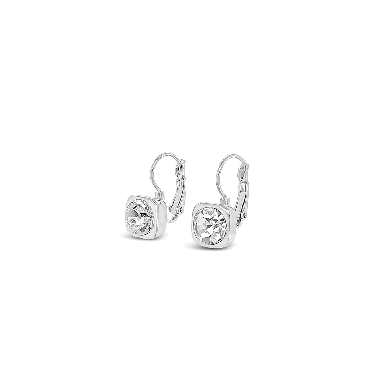 Absolute CZ Drop Earrings, Silver