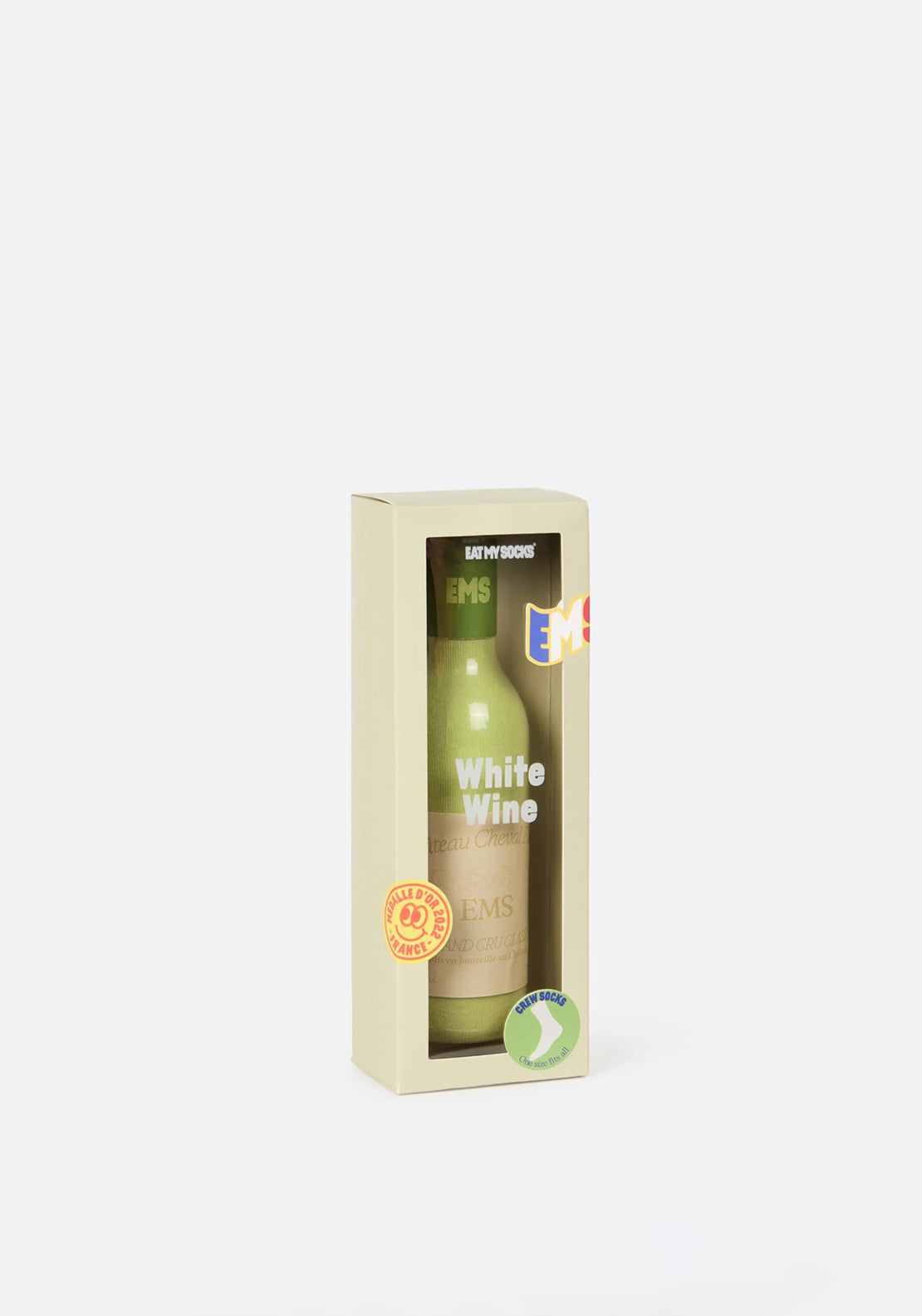 Eat My Socks White Wine Socks, Green Multi