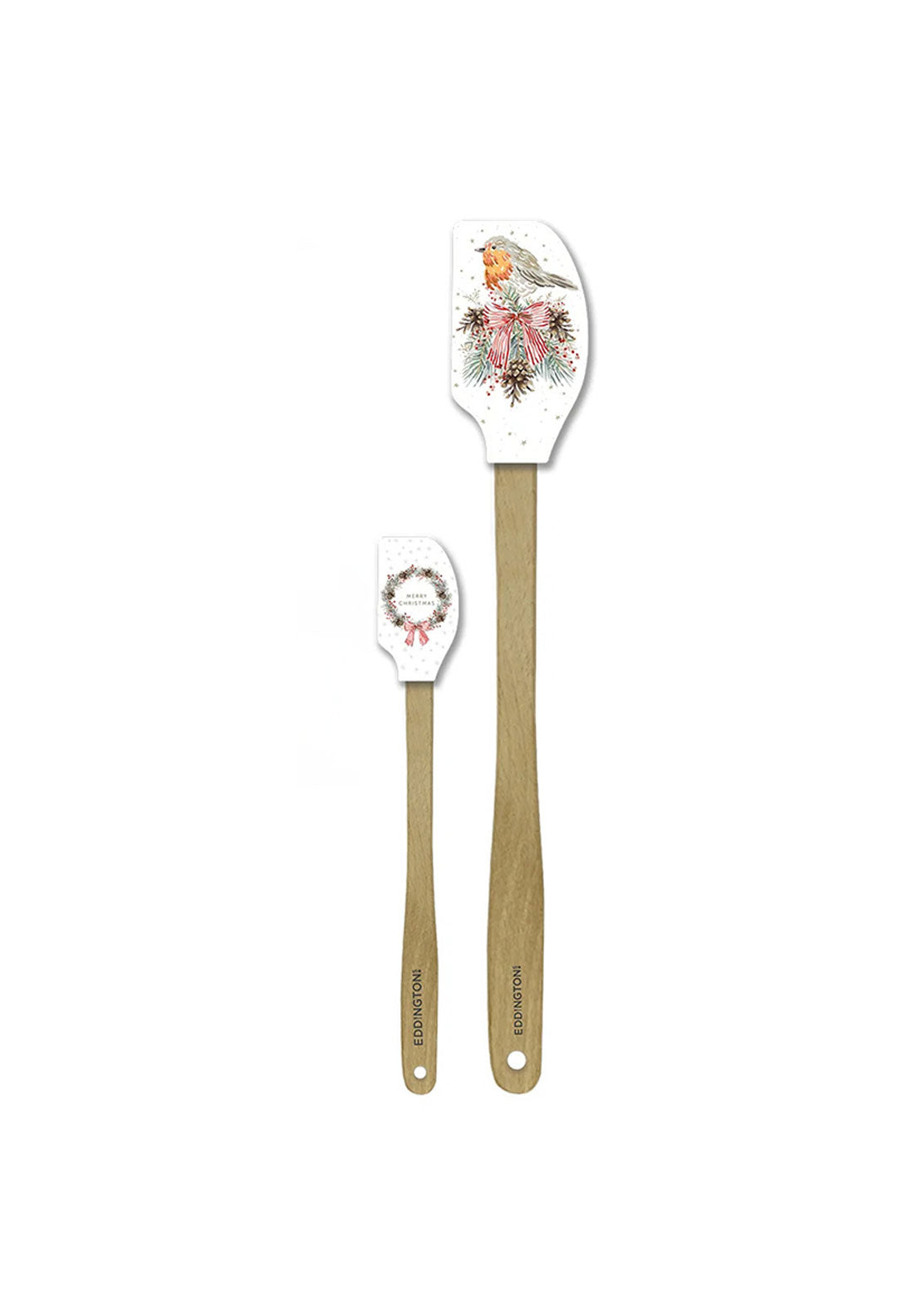 Eddingtons Christmas Robin Silicone Baking Spatula Set, 2 Piece
