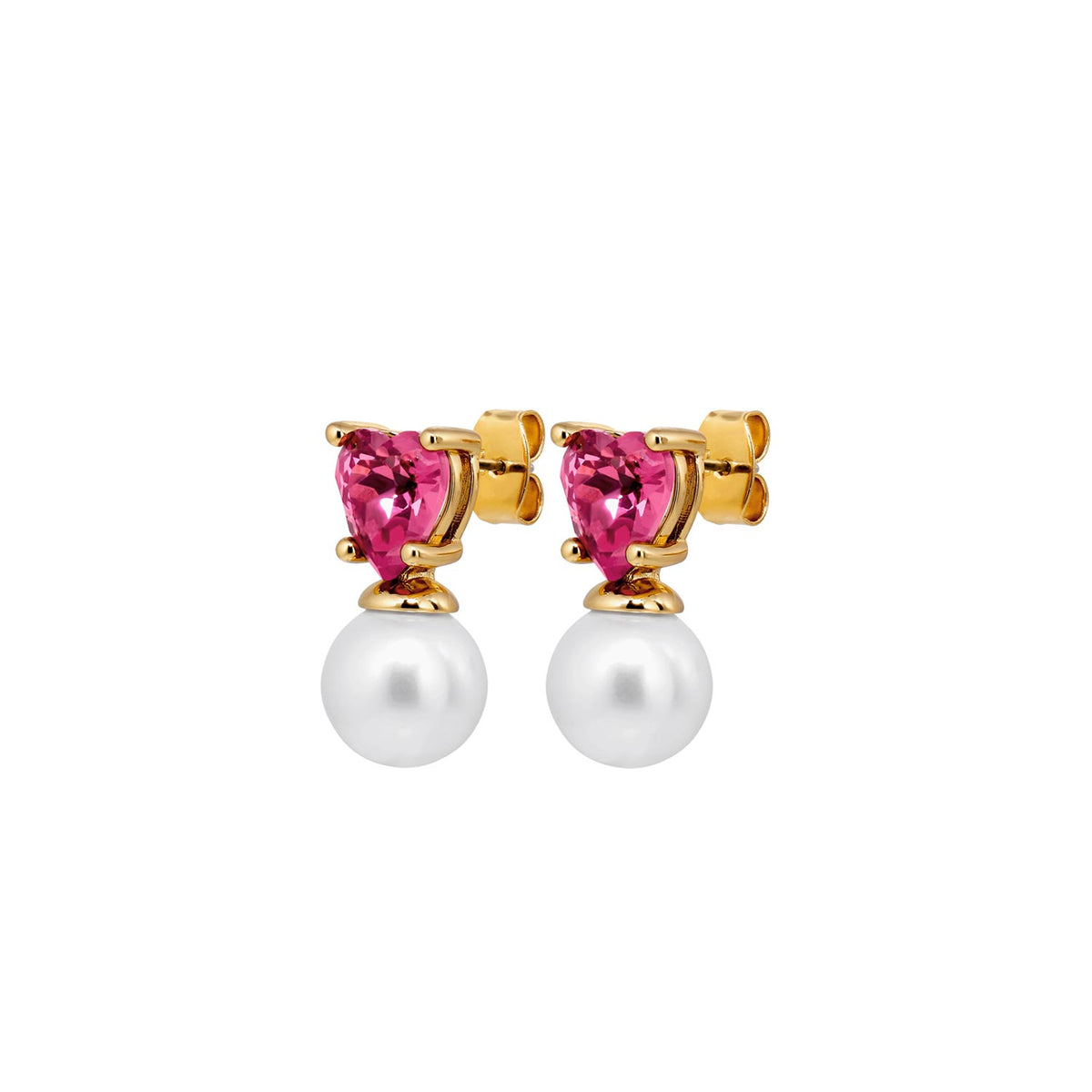 Dyrberg/Kern Emo Pearl Earrings, Gold & Pink