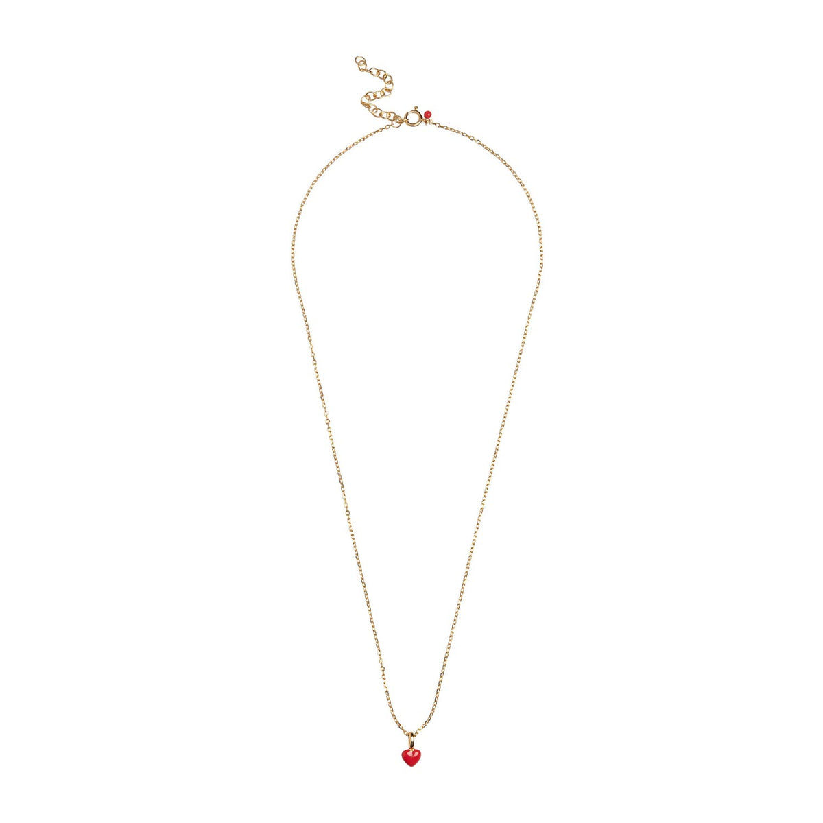 Enamel Amore Red Heart Necklace, Gold