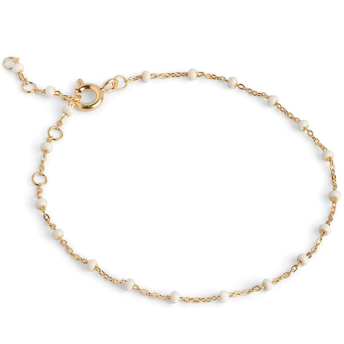 Enamel Lola Bracelet, Gold & Cream