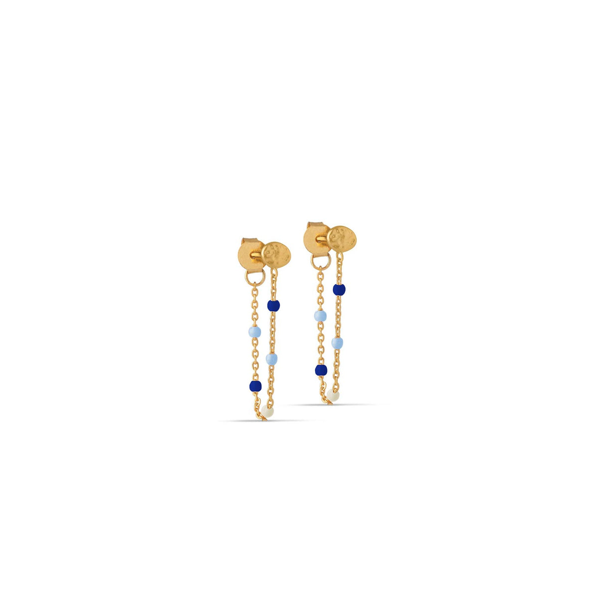 Enamel Lola Earrings, Gold & Blue