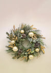 Enchante Frosted Golden Sparkle Bauble Wreath