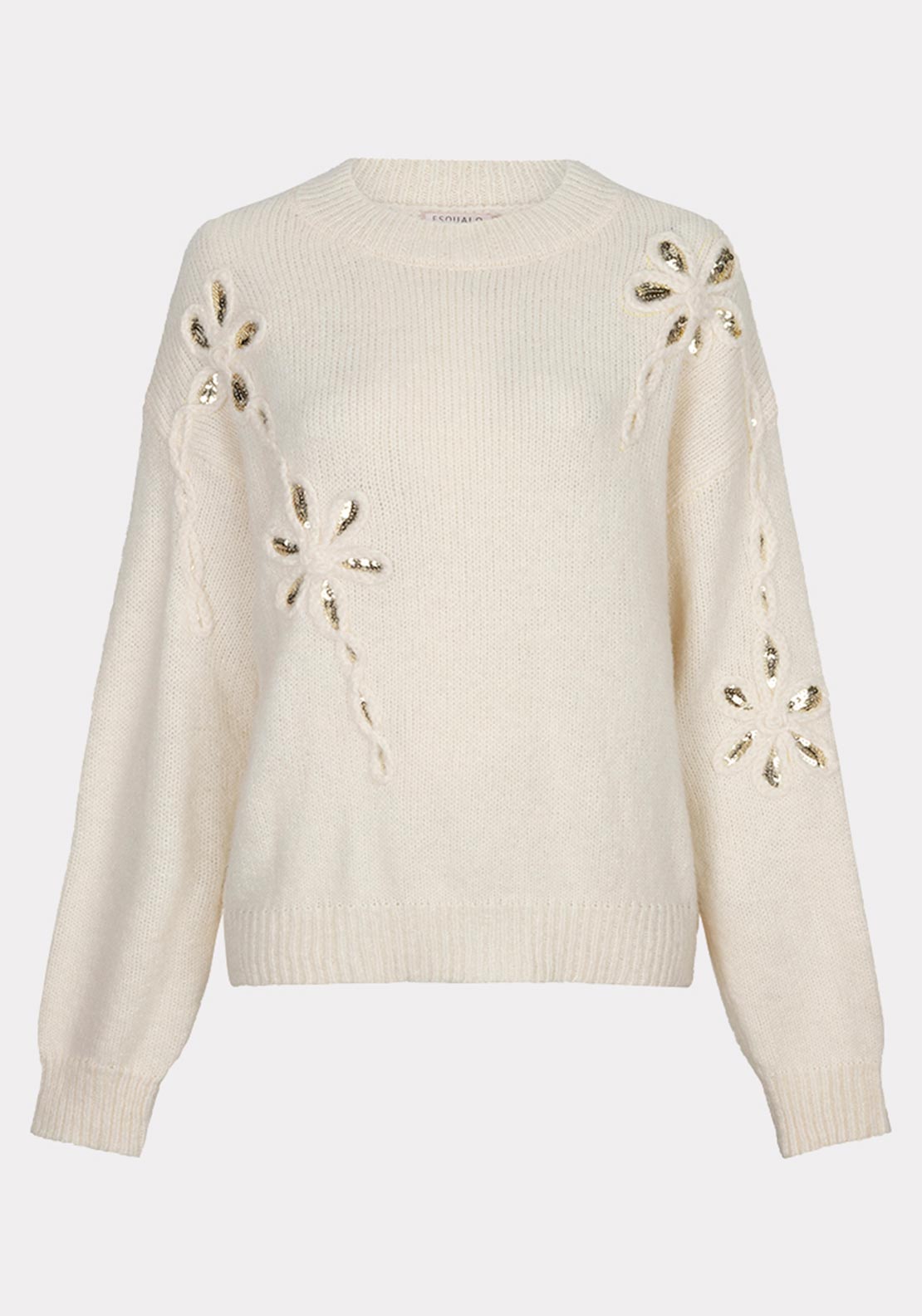 Esqualo Knit with Sequin Detail Jumper, Cream