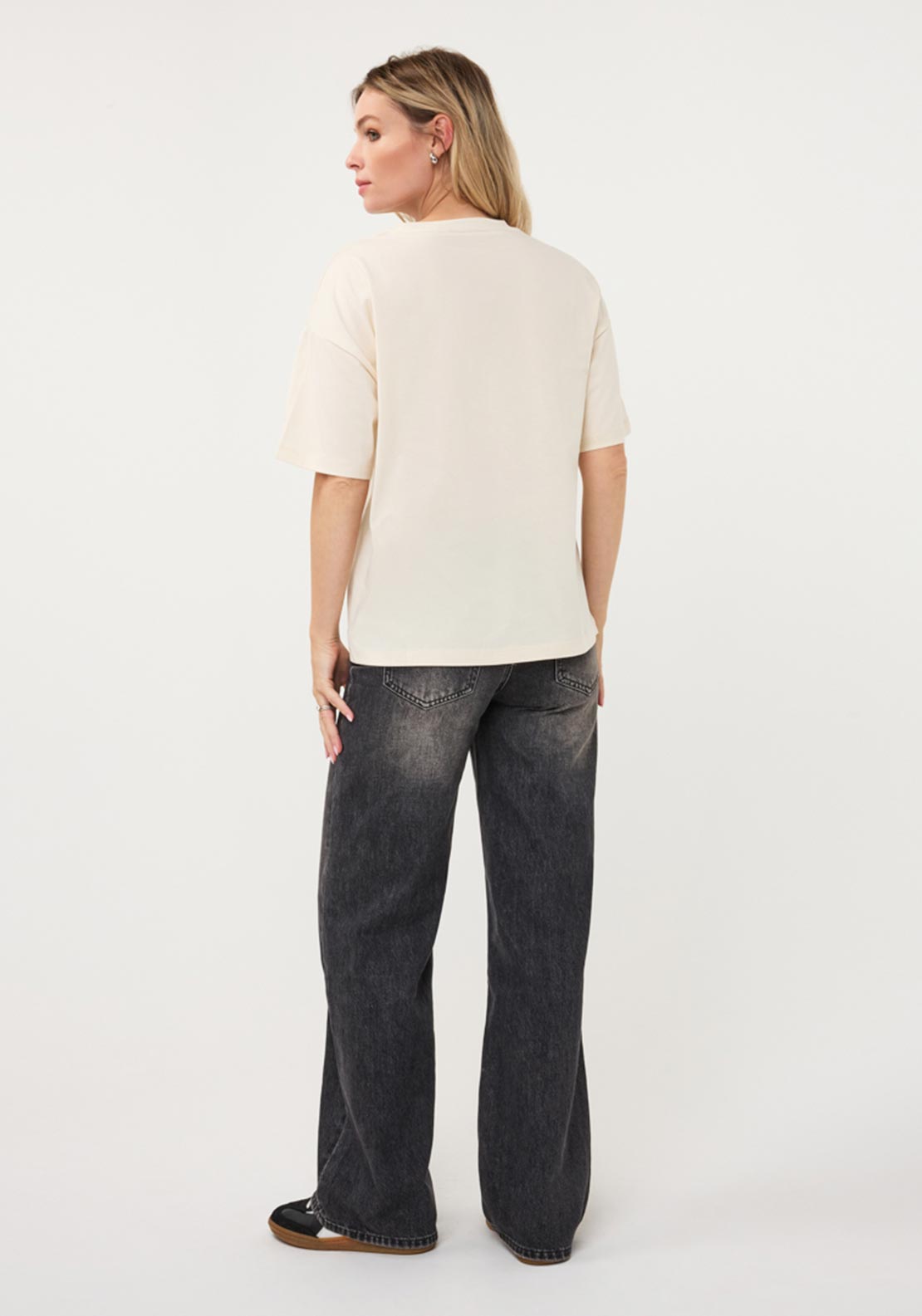 Esqualo Cotton-blend with Lettering T-Shirt, Cream