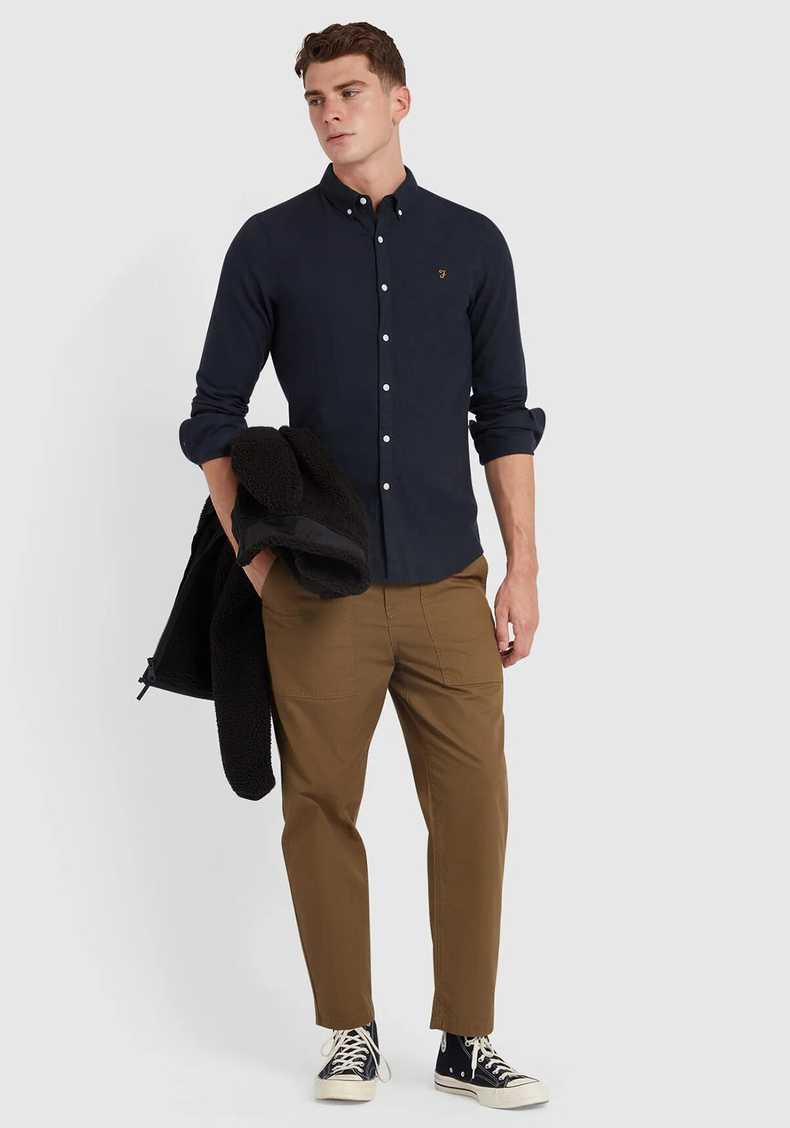 Farah Alban Slim Fit Shirt, True Navy