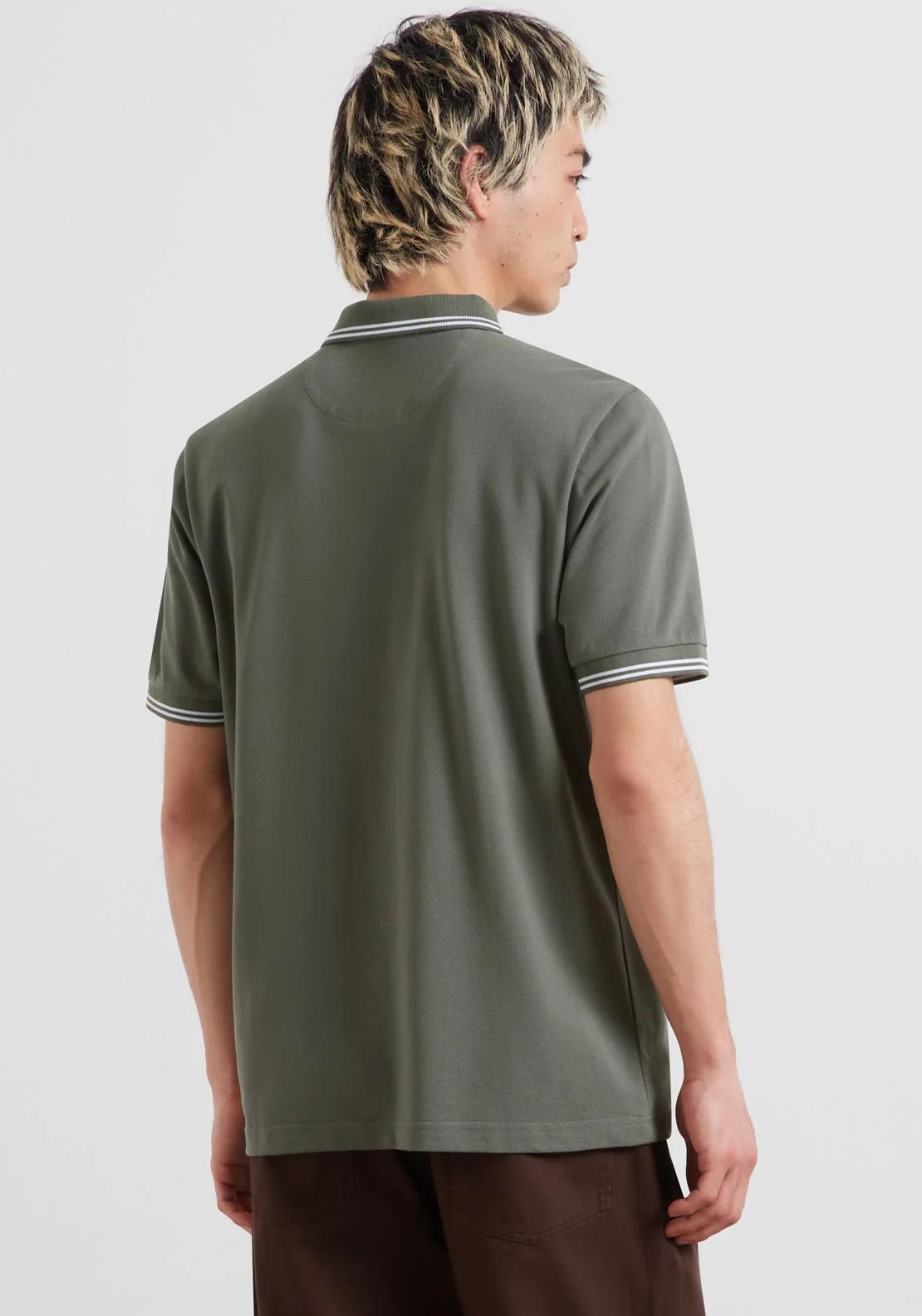 Farah Bowes Tipped Polo Shirt, Rosemary Green