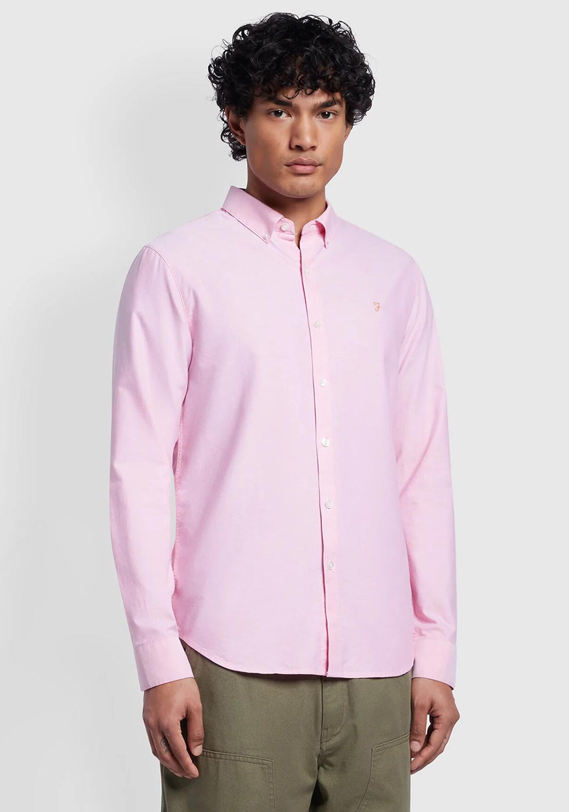 Farah Brewer Long Sleeve Shirt, Coral Pink