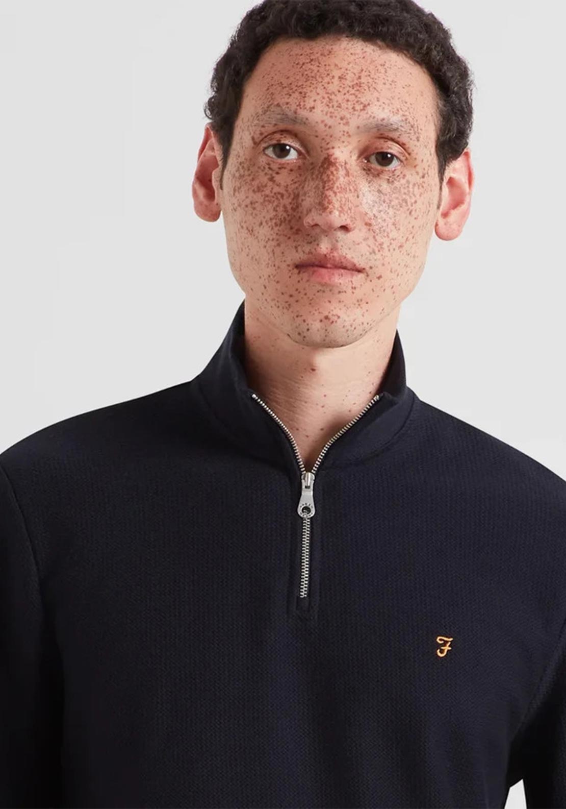 Farah Conrad Quarter Zip Knit Sweater, True Navy