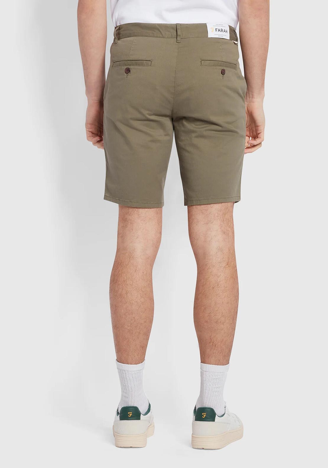 Farah Hawk Twill Chino Shorts, Vintage Green