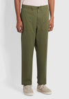 Farah Hawtin Relaxed Fit Twill Trousers, Vintage Green