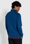 Farah Jim Quarter Zip Sweatshirt, Blue Peony