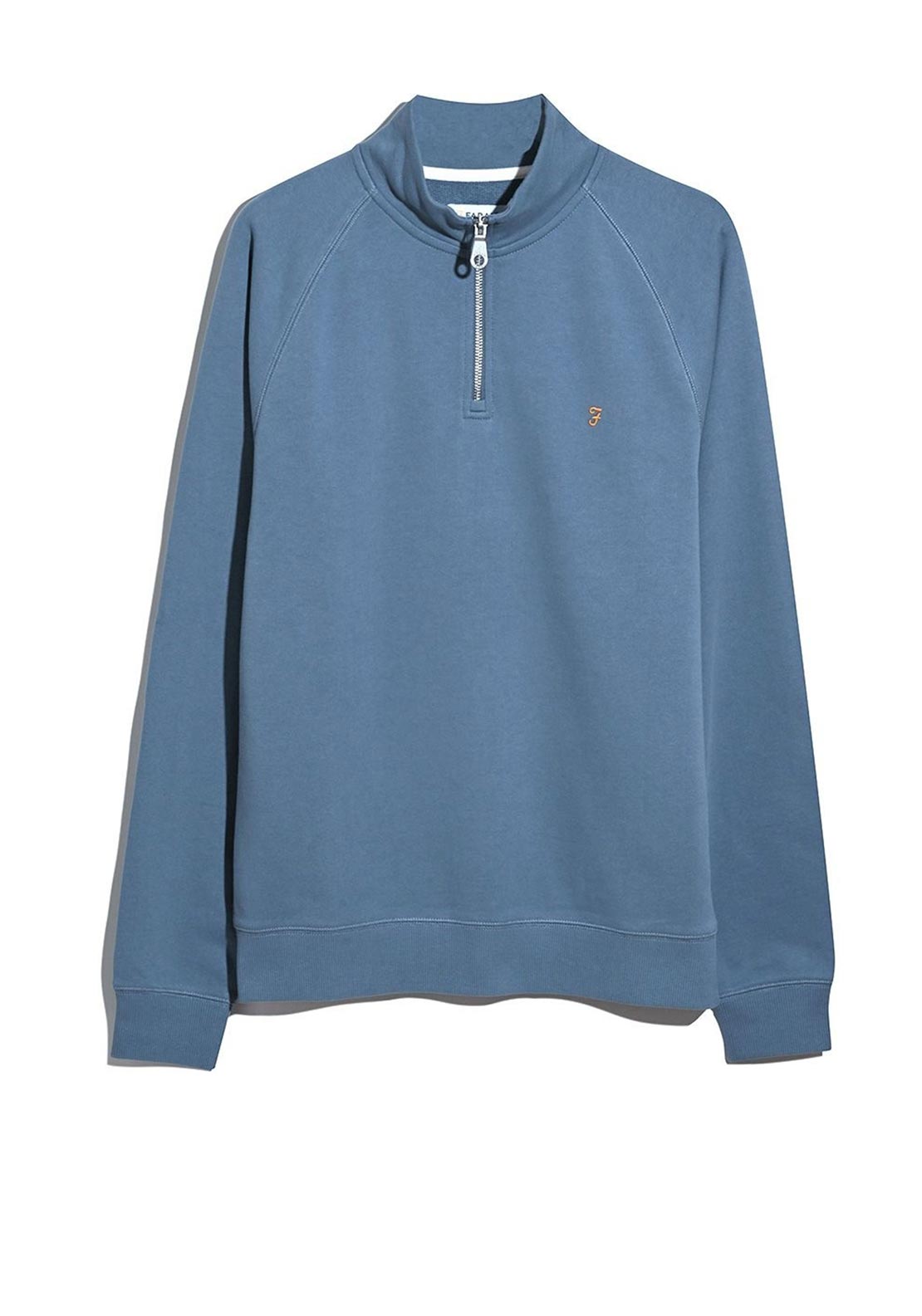 Farah Jim Quarter Zip Sweatshirt, Blue Tide Marl