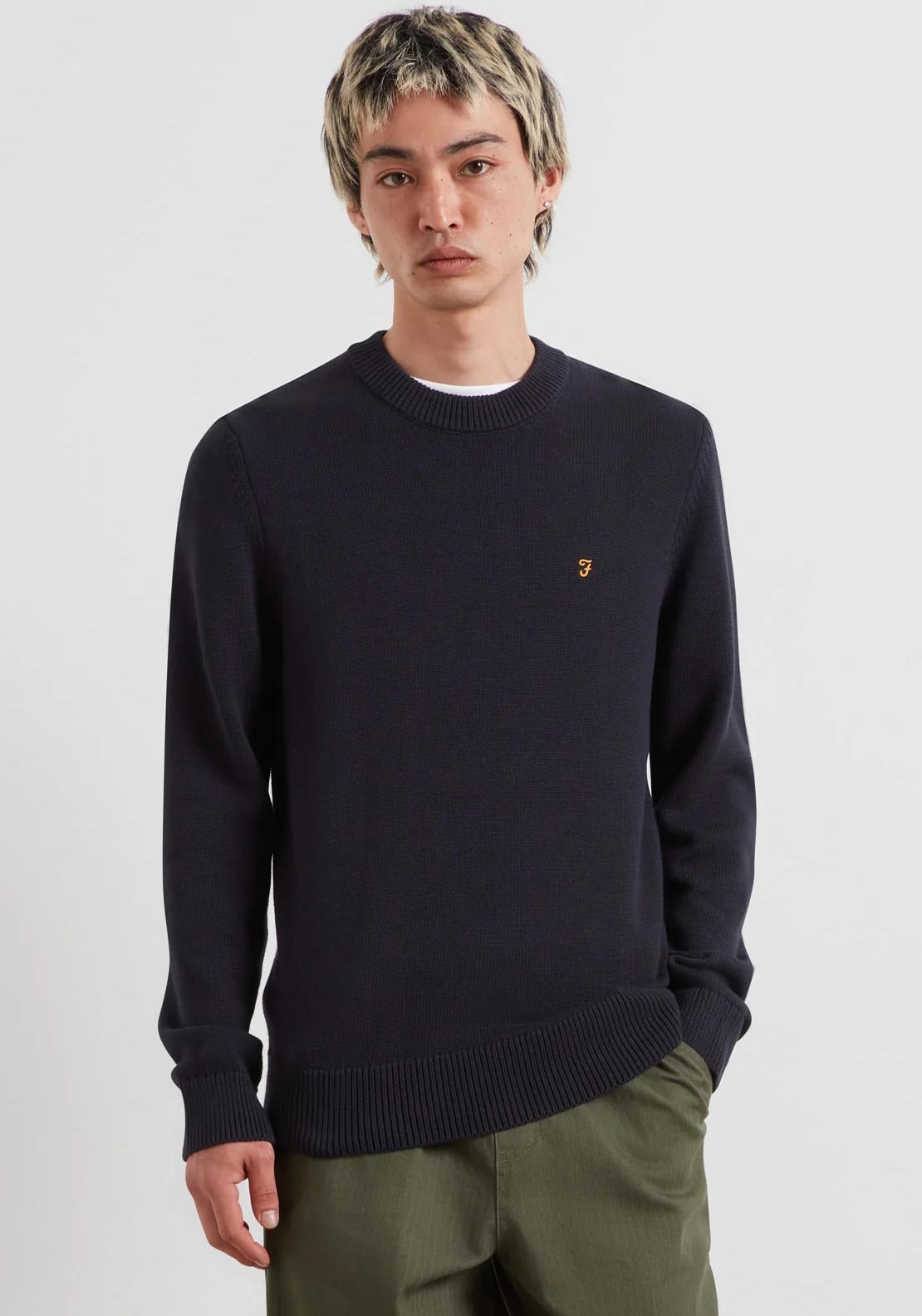Farah Shepard Crew Neck Sweater, True Navy
