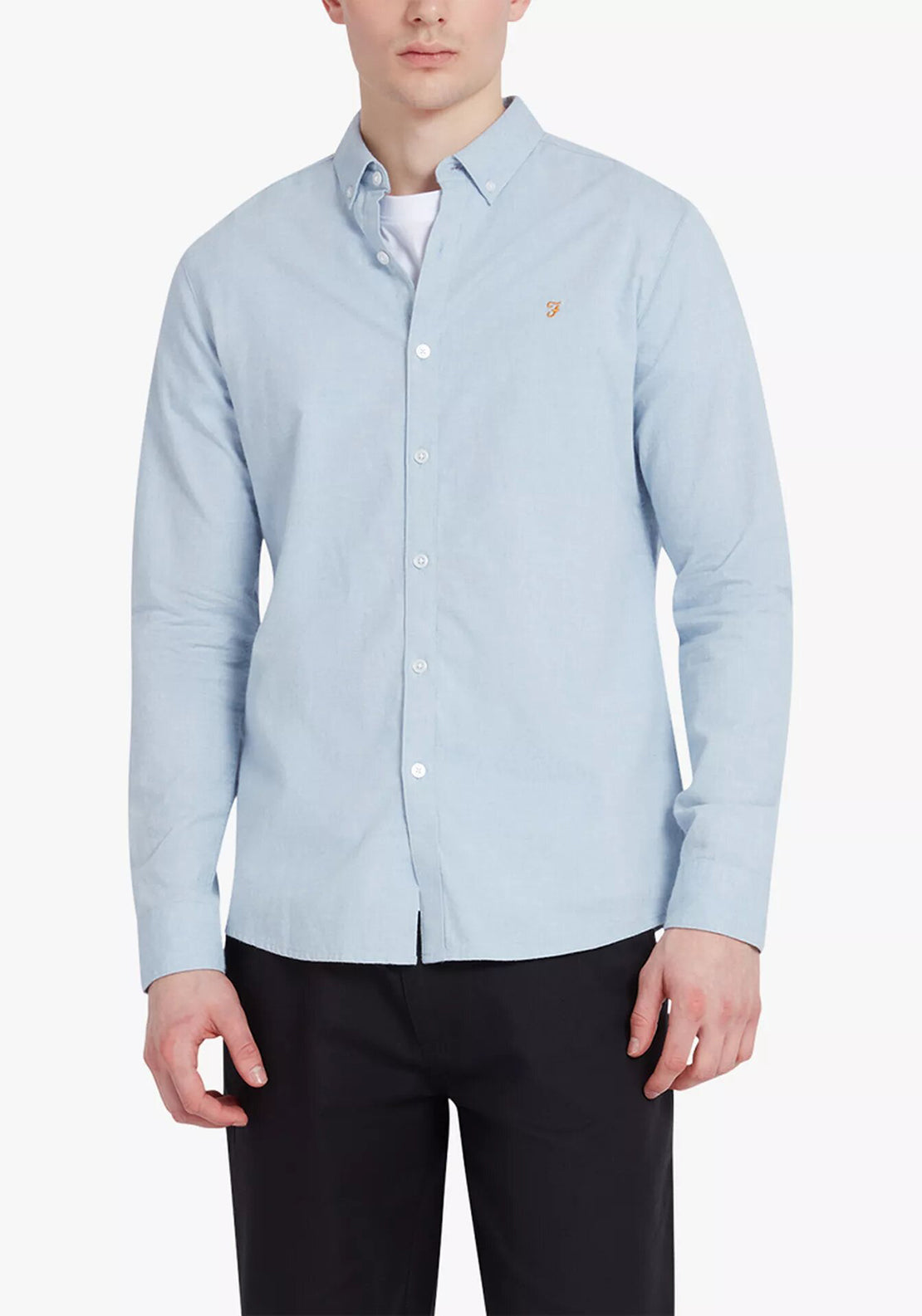 Farah - WILKINS LS SHIRT in steel blue main image 1