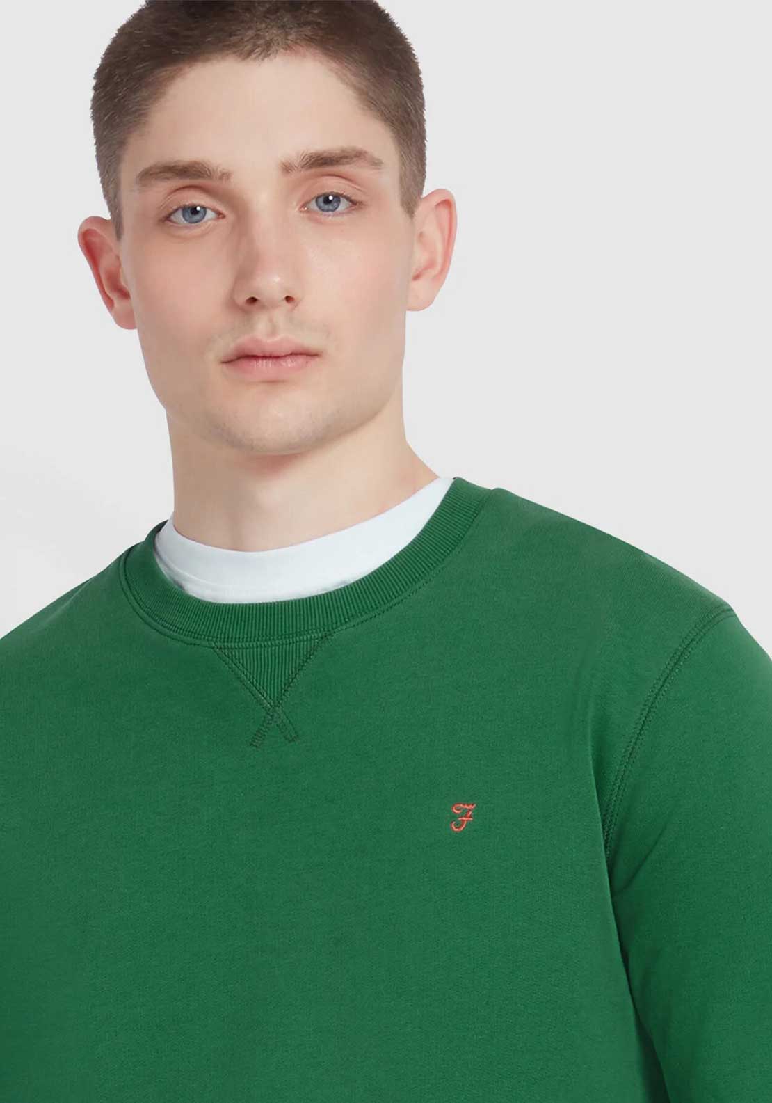 Farah Tim Crew Neck Sweatshirt, Green Meadow