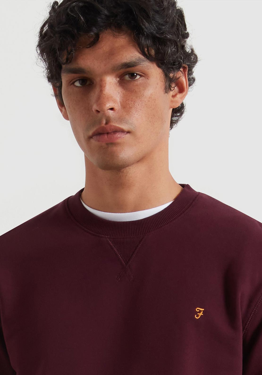 Farah Tim Crew Neck Sweatshirt, Wine