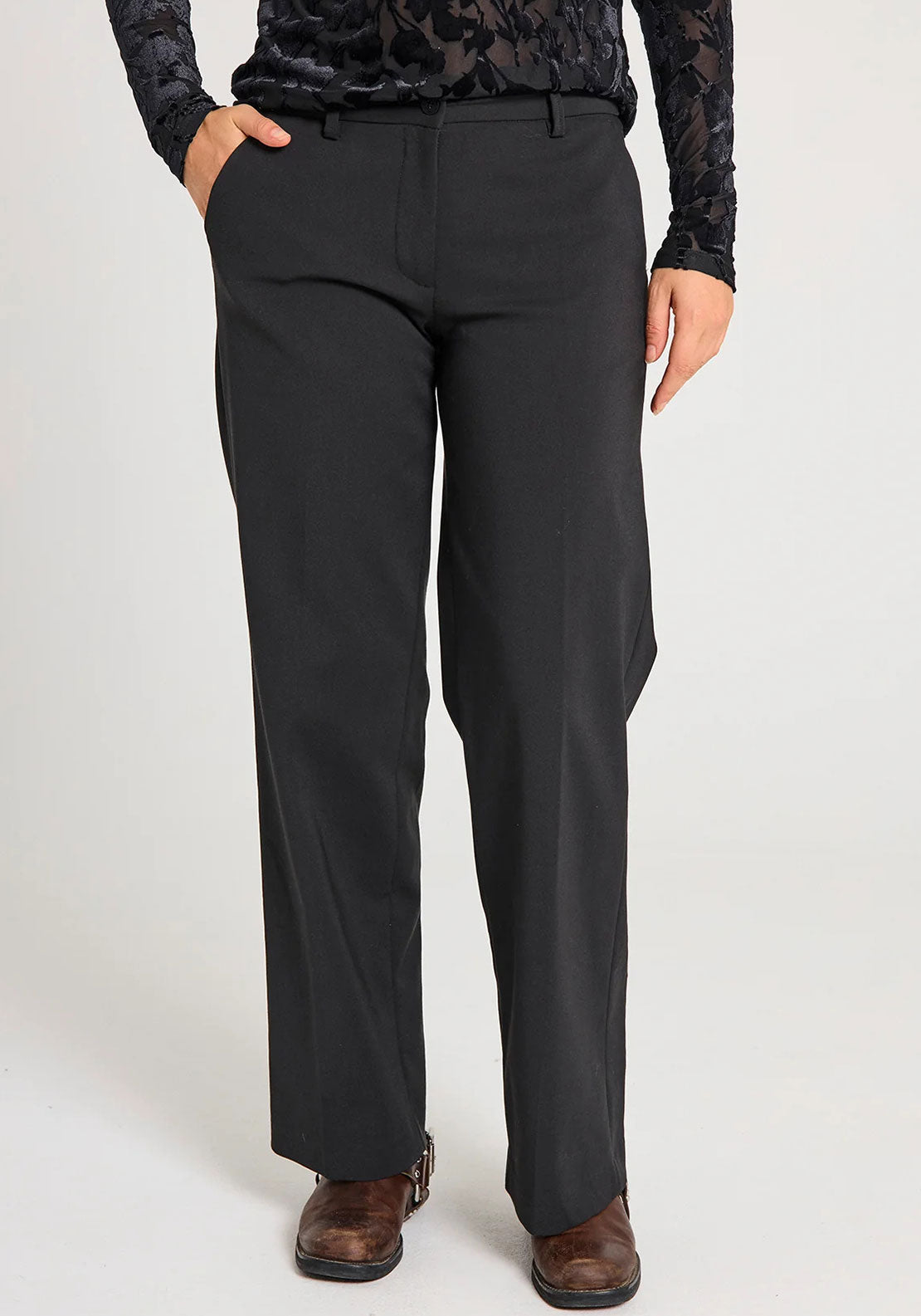 Freequent Isadora Tailored Trousers, Black