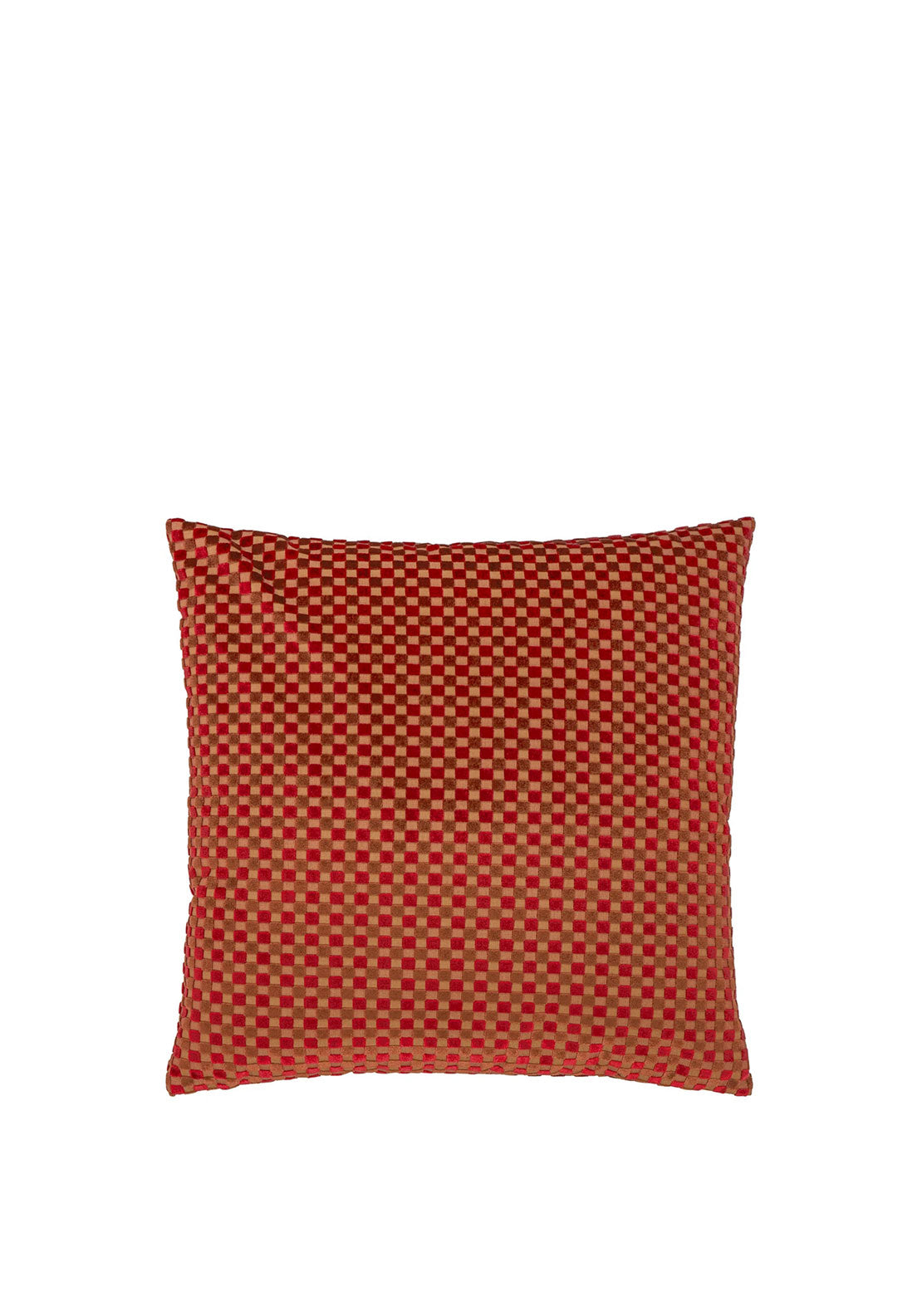 CHECK RED 45 X 45 FEATHER CUSHION