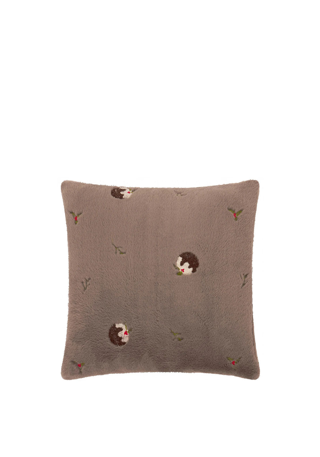 FESTIVE PUDDING FAUX FUR CUSHION
