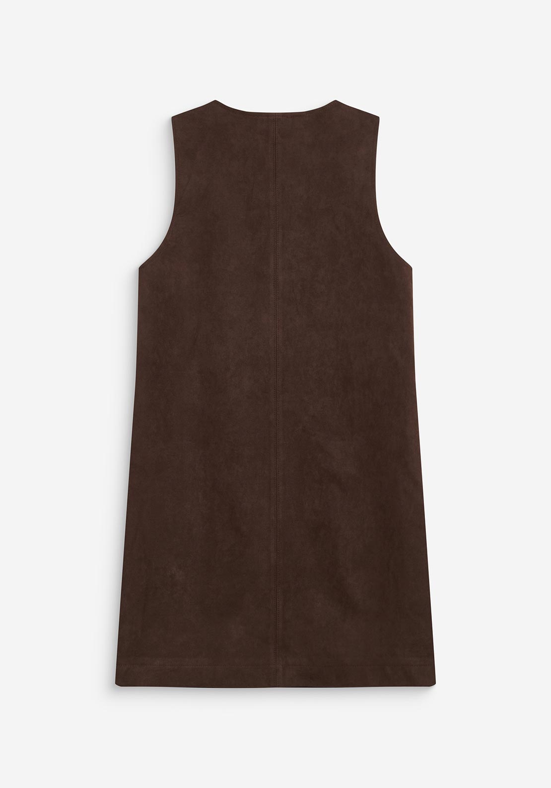 Grace & Mila Sleeveless Faux Suede Pinafore Dress, Brown