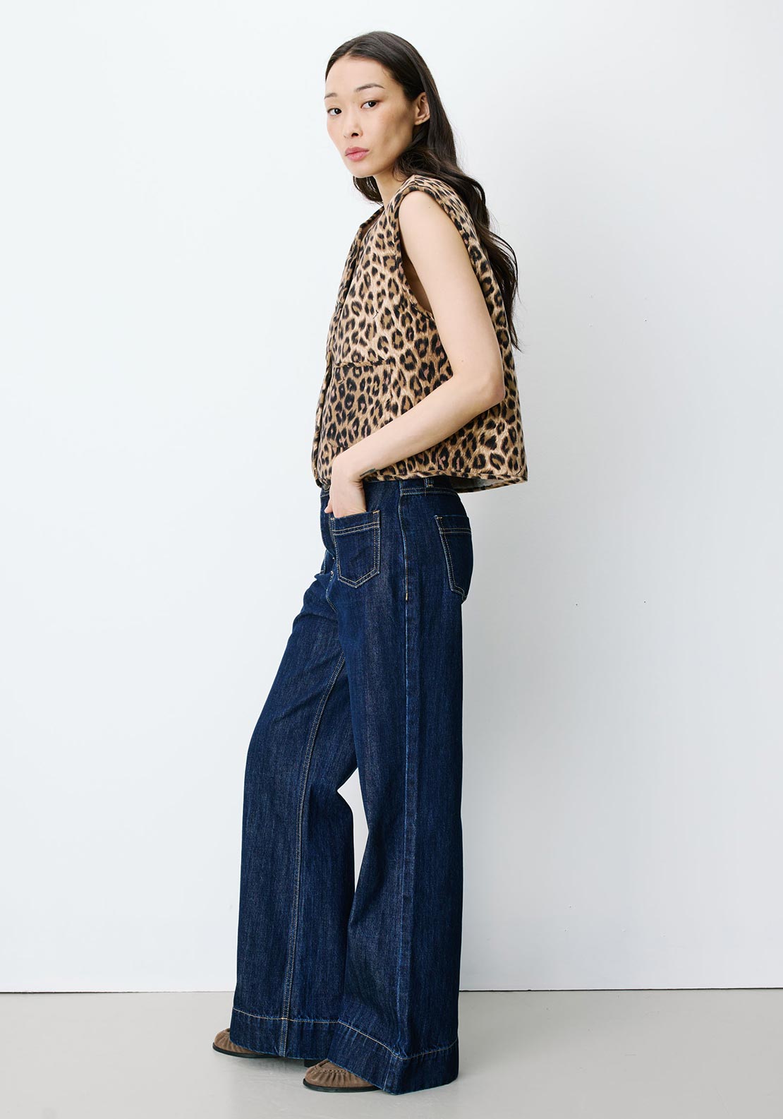 Grace & Mila Leopard Print Jacket, Beige Multi