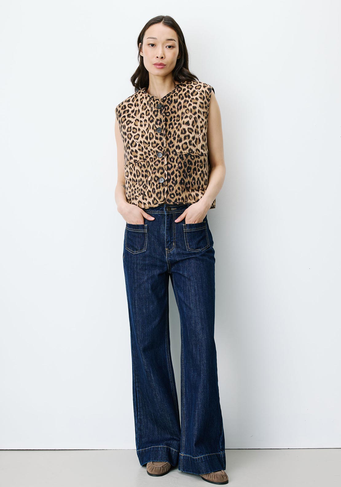 Grace & Mila Leopard Print Jacket, Beige Multi