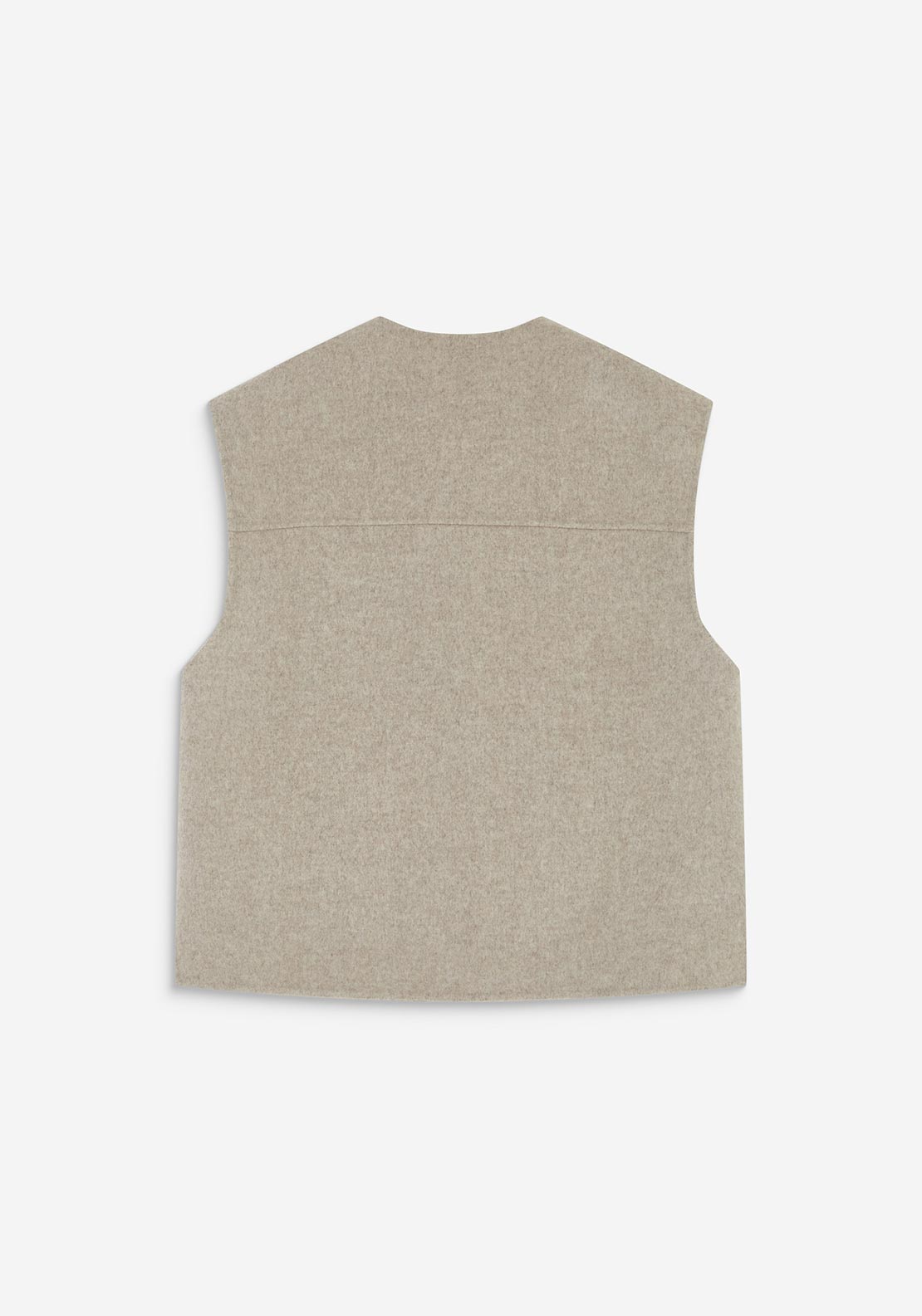 Grace & Mila Sleeveless Wool Jacket, Stone Grey