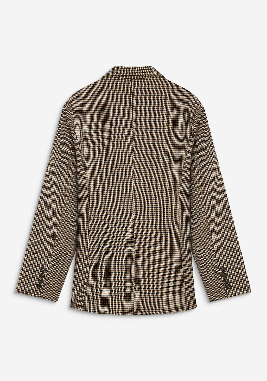 Grace & Mila Checked Blazer, Beige Multi
