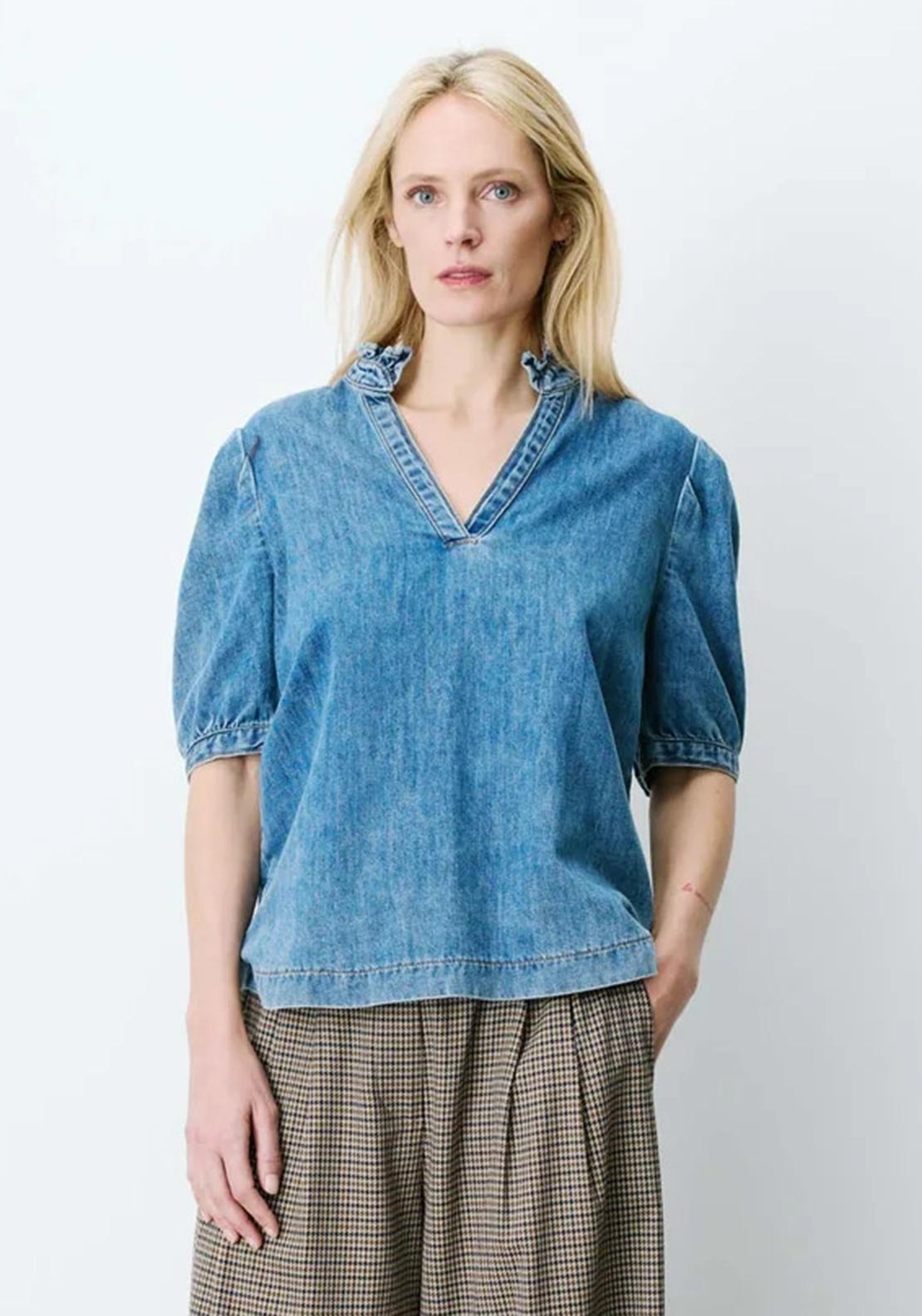 Grace & Mila Amande Denim Blouse, Blue