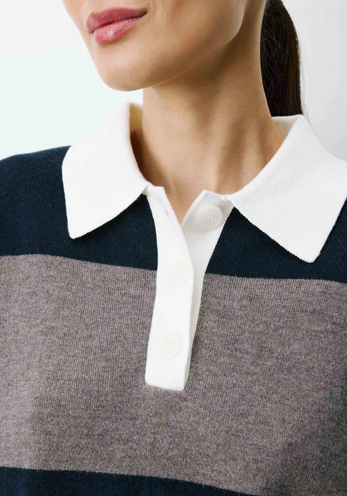 Grace & Mila Astre Knitted Polo Shirt, Navy