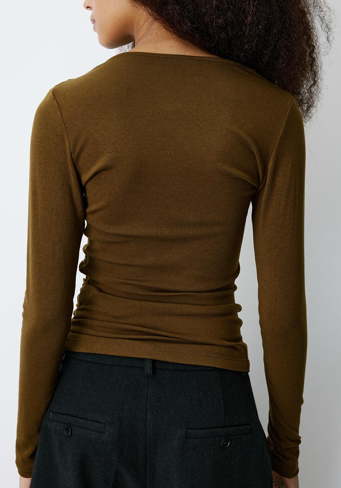 Grace & Mila Biscotte Ruched Top, Green