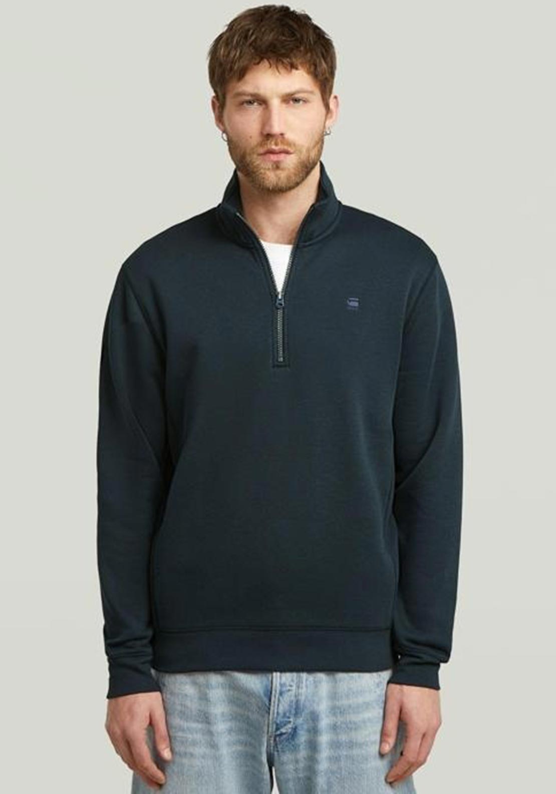 G-Star Raw Premium Core Half Zip Sweatshirt, Navy
