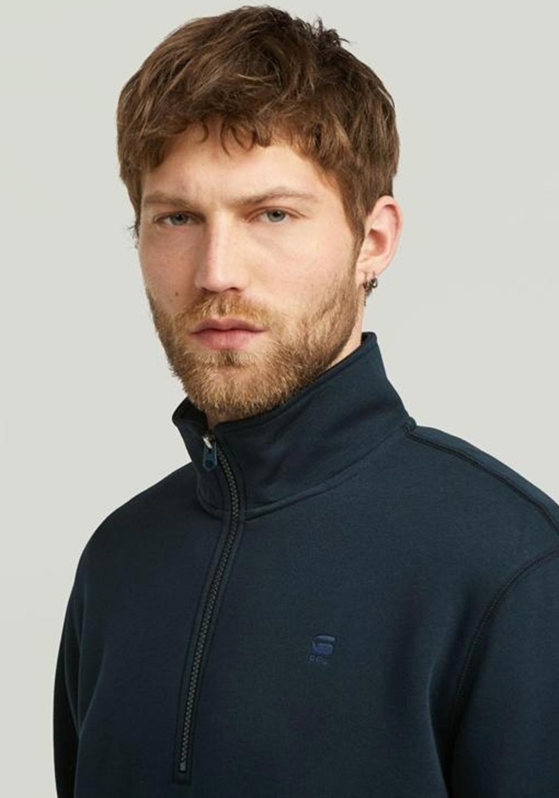 G-Star Raw Premium Core Half Zip Sweatshirt, Navy