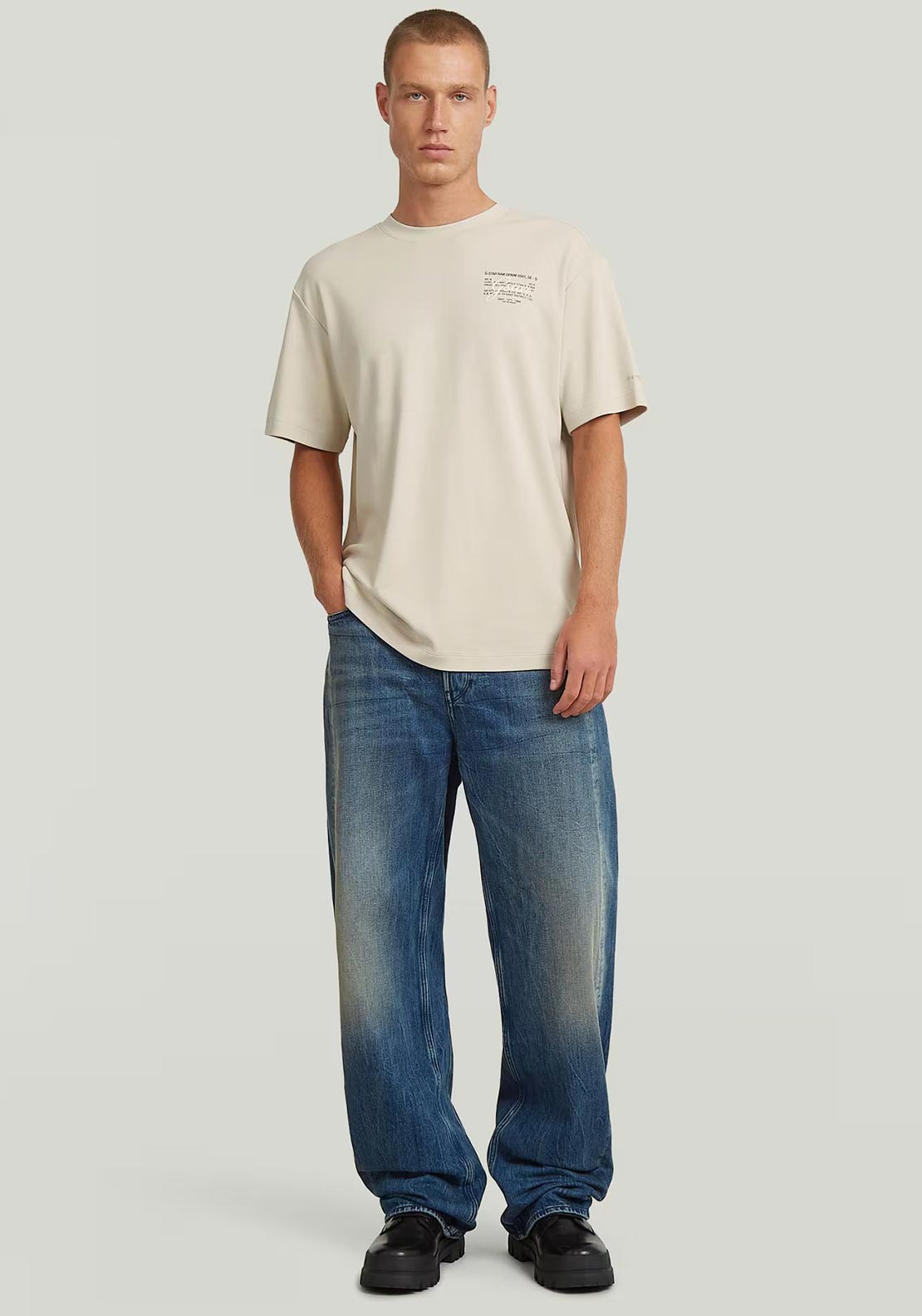 G-Star Raw Ventura Script Graphic T-Shirt, Ecru