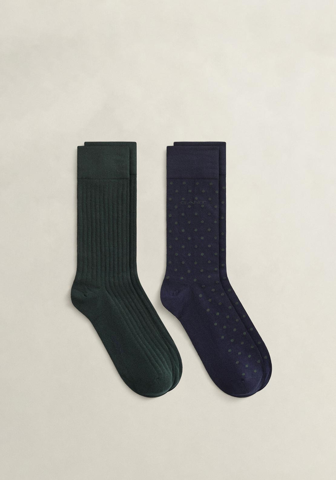Gant 2-Pack Dot & Rib Socks Gift Box, Navy & Green