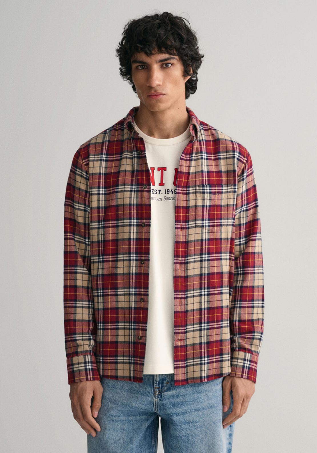 standard fit donegal flannel shirt